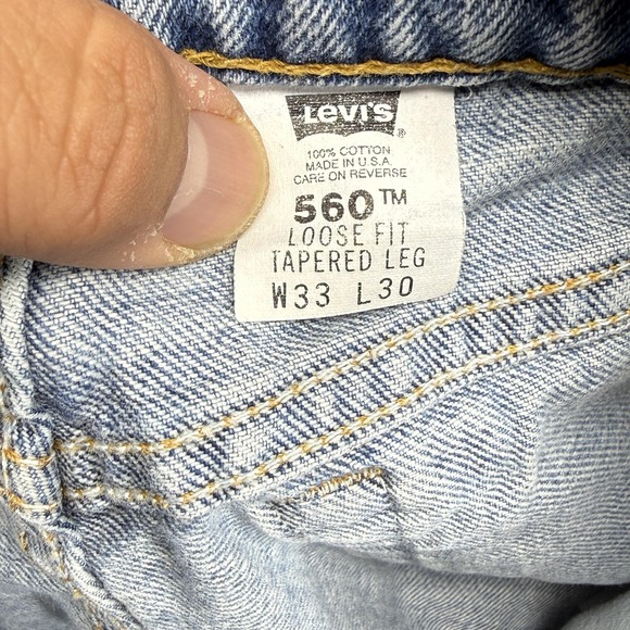 Vintage Levi's 560 Jeans Mens 33x30 Blue Denim Loose Fit Tapered Leg USA 90s - Picture 13 of 14